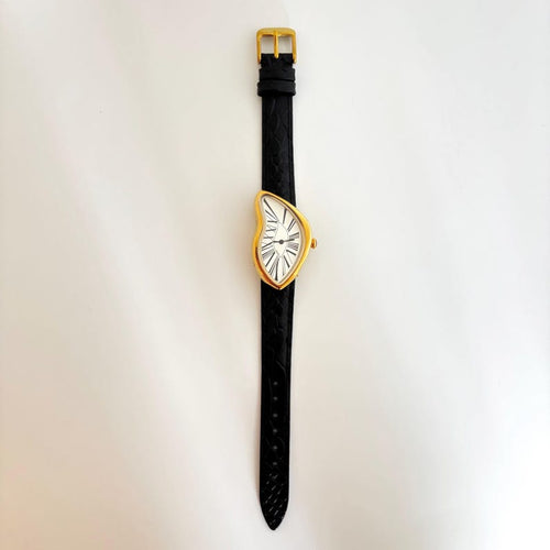 Golden Melting Surrealist Watch – Dali-Inspired Artistic Timepiece with Unique Drip-Effect Design